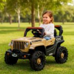 Auto Jeep A Batería 4x4 Con Luz Y Sonido Radio Control 12v Color Beige - Imagen 596