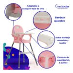 Mega Baby Doha Silla Bebé 3 En 1 Convertible Booster Silla Convertible Color Rosa - Imagen 5933