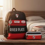 Combo Set Mochila Reforzada + Cartuchera Escolar River Plate Gris River