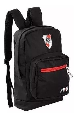 D_760933-MLA54145631824_032023-O-1108 Mochila Escolar Urbana Club Colegio Afa Argentina River Boca Bolsillo Negro River Liso - Imagen 1