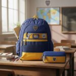 Combo Set Mochila Reforzada + Cartuchera Escolar Boca Junior Amarillo Boca Junior