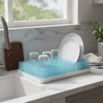 Escurridor Seca Platos Pasto Grande Cocina Bandeja 35x23 Cm  Celeste