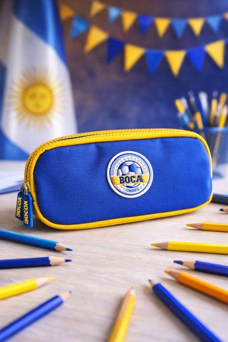 Cartuchera Canopla Futbol Boca River Licencia Boca Pelota