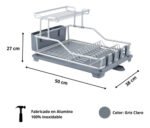 Escurridor Seca Platos Aluminio 2 Niveles Premium Plateado Plateado - Imagen 454