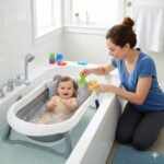 Red Adaptador De Bañera Acolchado Reductor Color Rosa Lisa - Imagen 4