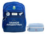Combo Set Mochila Reforzada Cartuchera Escolar Afa Argentina Azul Afa