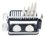 Escurridor Platos Aluminio Plegable 2 Niveles Azul Y Gris Azul Y Gris