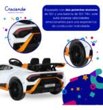 Auto Lamborghini A Batería Ar-2 12.v 2 Asientos Color Blanco - Imagen 62