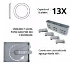 Escurridor Seca Platos Aluminio 2 Niveles Premium Plateado Plateado - Imagen 579