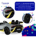 Auto Lamborghini A Batería Ar-2 12.v 2 Asientos Color Gris - Imagen 2015